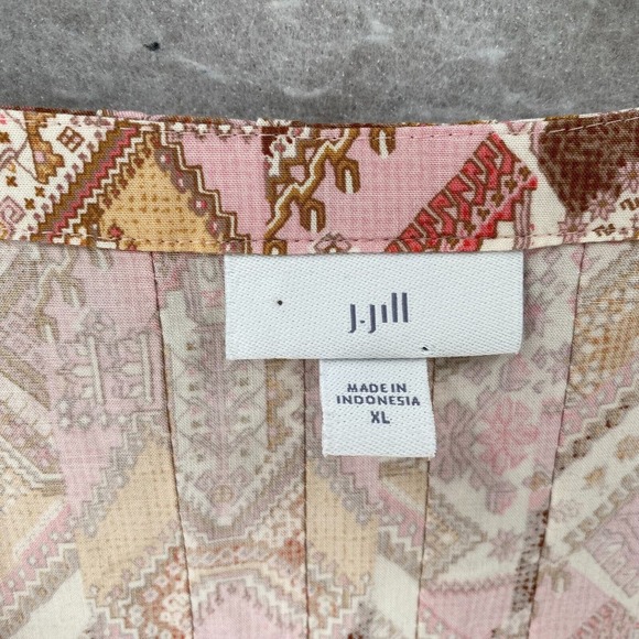 J.Jill Boho BLouse‎ Womens Size XL Rayon Casual Cottagecore Flowy Balloon Sleeve - Picture 10 of 13